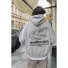 Bellanova Oversize Kapüşonlu Sweatshirt – Scuffers Arch Yazı ve Grafik Baskılı Unisex