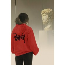 Bellanova Unisex 3 Iplik Kalın Kumaş Arka Baskılı Kapüşonlu Kanguru Cepli Rahat Oversize Hoodie