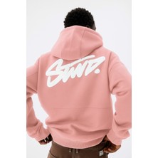 Bellanova Unisex 3 Iplik Oversize Swnd Yazı Baskılı Kapüşonlu Kanguru Cepli Rahat Günlük Hoodie Sweat