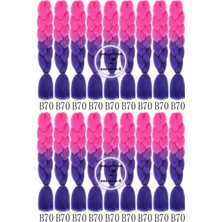 X-Pression Afrika Örgüsü ve Rasta Için Sentetik Saç 100 gr B70 Neon Pembe - Mavi