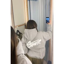 Bellanova Unisex 3 Iplik Oversize Kapüşonlu Kanguru Cepli Swnd Yazılı Sırt Baskılı Sweatshirt