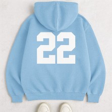 Bellanova Kapüşonlu Kanguru Cepli Oversize Sweatshirt Ön Yazılı Arka Numaralı Spor Tarz Rahat Günlük