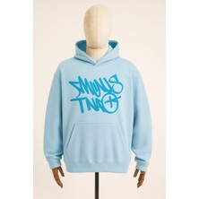 Bellanova Unisex Oversize Kapüşonlu Sweatshirt - 3 Iplik Şardonlu - Graffiti Baskı - Rahat Günlük Stil
