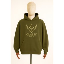 Bellanova Unisex Kapüşonlu Sweatshirt - Classy Moda Logo - 3 Iplik Şardonlu - Rahat Günlük Spor Stil