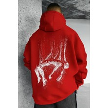 Bellanova Oversize Kapüşonlu Sweatshirt – Sırt Tarafında Soyut Sanat Deseni