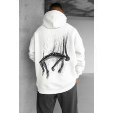 Bellanova Oversize Kapüşonlu Sweatshirt – Sırt Tarafında Soyut Sanat Deseni