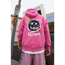 Bellanova Erkek Kapüşonlu Sweatshirt – Renkli Graffiti Ayı Baskılı Oversize Hoodie