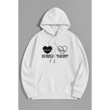 Bellanova Kalp ve Ekg Desenli Kapüşonlu Sweatshirt - Romantik ve Şık Tasarım
