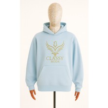 Bellanova Unisex Kapüşonlu Sweatshirt - Classy Moda Logo - 3 Iplik Şardonlu - Rahat Günlük Spor Stil