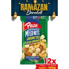 Paşa Kuruyemiş Kavrulmuş Karışık Lüx Kuruyemiş 40 gr x 12 Adet (Toplam 480 gr )