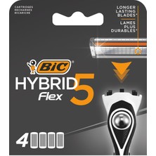 Hype Store Bıc Hybrid 5 Flex 4'lü Yedek Tıraş Bıçağı Kartuşu (5 Bıçak), 5 Nano Teknolojik Titanyum Bıçak, E Vit