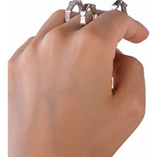 925 Ayar Gümüş Renkli Taşlı Sekizgen Küpe