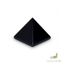 Uçan Geyik Piramit Siyah Akik Doğal Taş Obje - Topraklama, Güç ve Koruma | 165GR