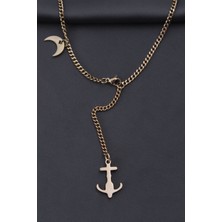 Clariss Çelik Rose Renk Çapa Tasarımlı Kadın Kolye