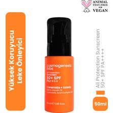 Cosmogenesis Labs Yüksek Koruma 50+ Spf Yüz ve Vücut Güneş Kremi Vegan Kore Filtre Nemlendirici Leke Karşıtı 50 ml