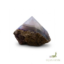 Uçan Geyik Ham Piramit Şeklinde Akik Doğal Taş - 205GR