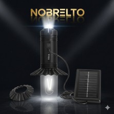 Nobrelto Solar Güneş Enerjili Kamp Lambası - 10000 Lümen USB Şarjlı Acil Durum Aydınlatma ve Gece Işığı