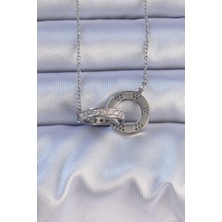 Clariss 316L Çelik Gümüş Renk Zirkon Taşlı Kolye