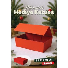 Tuğset Etiket Hediye Kutusu  Kırmızı Kutu Mıknatıslı Kutu Ölçüsü 30X19X10,5 CM-T1517
