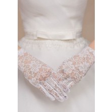 Ett Beyaz Renk Kısa Dantelli Eldiven Dinç Store - 004982