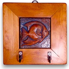 Toprakana Art Balık, Anahtarlık Duvar Panosu Askılık Tablo 14,5×4,5×2,5 (cm)