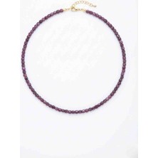 Yakut Doğal Taş Kolye ( 4mm )