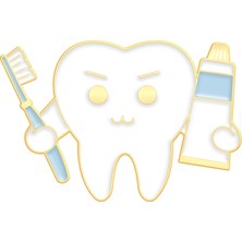 Prof Diş, Diş Macun ve Diş Fırçası Şeklinde Medikal Broş P0702