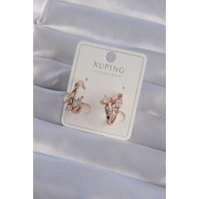 Clariss Xuping Rose Renk Zirkon Taşlı Halka Küpe