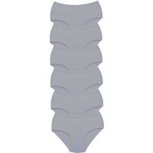 Çamaşır Kenti 6 Adet Tutku Kadın Yüksek Bel Bato Kalın Lastik Külot Gri