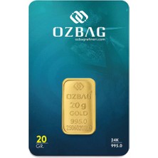 AgaKulche 24 Ayar 20 gr 995 Özbağ Külçe Altın