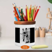 Asilmeydan Kemal Paşayla Konuşan Ismet Inönü Ahşap Seramik Kalemlik -A1135)