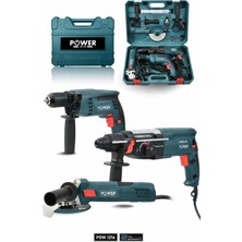 Power Black Profesyonel Elektrikli 3'lü Set Matkap,taşlama,kırıcı/delici Hilti