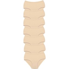 Çamaşır Kenti 7 Adet Tutku Kadın Yüksek Bel Bato Kalın Lastik Külot Ten