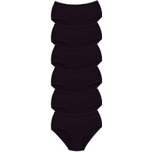 Çamaşır Kenti 6 Adet Tutku Kadın Yüksek Bel Bato Kalın Lastik Külot Siyah