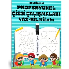 Enine Boyuna Eğitim Okul Öncesi Profesyonel Çizgi Çalışmaları Yaz-Sil Kitabı