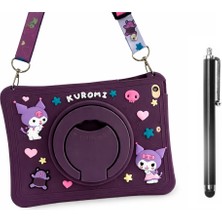 Ennar Lenovo Tab M9 TB310FU 9 Inç Uyumlu Kuromi Standlı Askılı Tablet Kılıfı+Tablet Kalemi