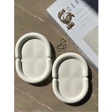 CasadiDuck Bulut Görünümlü Oval Dekoratif Tabak 4’lü