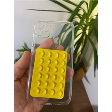 Pulinin Dükkanı Iphone 14 Plus/15 Plus Uyumlu Şeffaf Silikon Kılıf ve Vantuzlu Telefon Tutucu