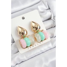 Clariss Pirinç Karışık Renk Vintage Model Kadın Küpe