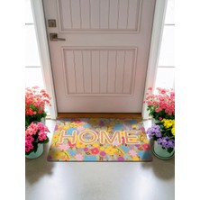 Cotto Home Cocojoy PJ007A Home Çiçek Desenli Kalın Kaymaz Taban Nem Alıcı Şık Tasarım Kapı Önü Paspası