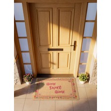Cotto Home Cocojoy PJ008A Çerçeveli Çiçek Desenli Kalın Kaymaz Taban Nem Alıcı Şık Tasarım Kapı Önü Paspası