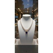 Jade'm Gold Inci Mavi Taşlı Kolye