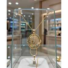 Jade'm Gold Çelik Jaguarli Kolye