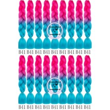 X-Pression Afrika Örgüsü Ombreli Sentetik Saç 100 gr Pembe - Açık Yeşil #B41