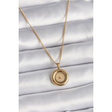 Clariss 316L Çelik Gold Renk Zincir Gold Altın Model Kadın Kolye