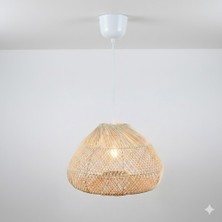 Panalı Dekoratif Doğal Rattan Sarkıt Avize (41 x 26)