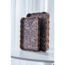 Acar Leni Poliüretan Lüx 2 Li Aynalı Tepsi 45 cm x 39 cm