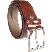 Lelth Erkek 4 cm Klasik Kahverengi Kemer