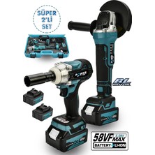 Power Black 2 Li Set Şarjlı Taşlama Şarjlı Somun Sıkma Sökme Setli 58VF