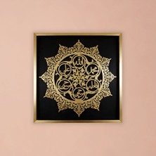 Omsa Grup 35X35CM Allah Muhammed Yazılı 2 Boyutlu Camlı Tablo